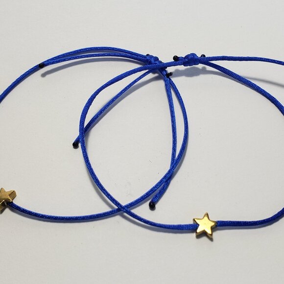 SET of 2 LUCKY STAR Blue String Kabbalah Tibetan Buddhist Adjustable BRACELET - Picture 3 of 5